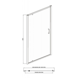 Душевая дверь в нишу Bravat Blackline (BD100.4111B) 900х2000