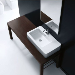 Фото Kerasan Ego 324301 раковина 75х43 с 1 отверстием под смеситель, цвет белый