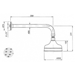 Верхний душ Nicolazzi Classic Shower 5702 CR 30