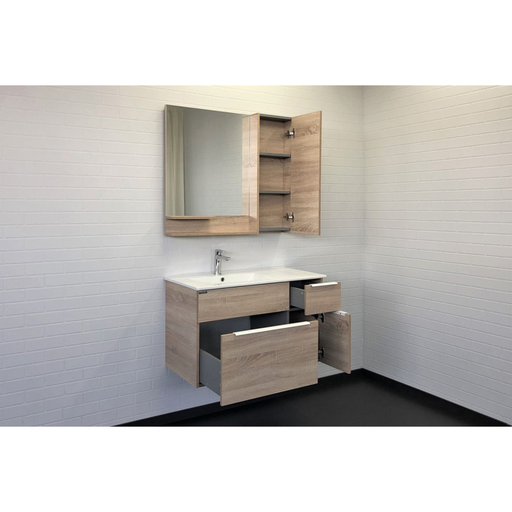 Зеркало-шкаф Comforty Варна-90 дуб сонома