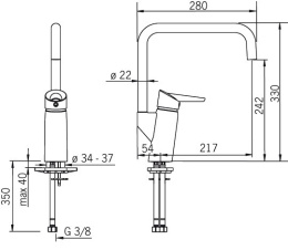 Фото Смеситель Oras Optima 2733F для кухни