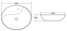Раковина 55 см BelBagno (BB1370) овальная