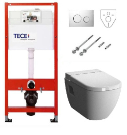 Инсталляция Tece с унитазом Vitra D-Light 5910B003-1086, сиденье микролифт Vitra D-Light (K400626/59