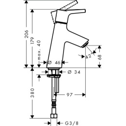 Кран для раковины 72017000 Hansgrohe Talis S 80
