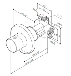 Переключатель на три положения Am.Pm (F0800100) хром