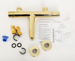 Фото Смеситель для ванны и душа BelBagno UNO UNO-VASM-ORO