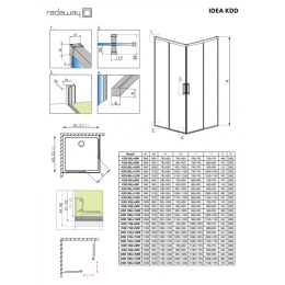 Дверь душевого уголка Radaway Idea Black KDD 110 L профиль Черный стекло прозрачное 387063-54-01L