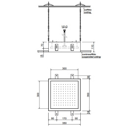 Фото Antonio Lupi Meteo METEO1.BAL Душевая система 35x35x11 см, цвет зеркальная сталь, с подсветкой