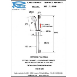 Душевой комплект Remer RR 315L 318MPM