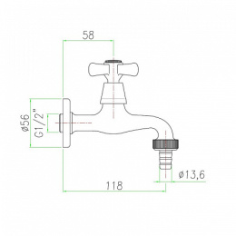 Смеситель Fiore Margot 26030200OB для стиральной машины, бронза