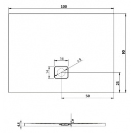 Душевой поддон Riho Basel 414 100x90 черный матовый, накладка хром DC241700000000S