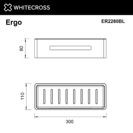 Фото Металлическая полка Whitecross Ergo black ER2280BL Черный матовый
