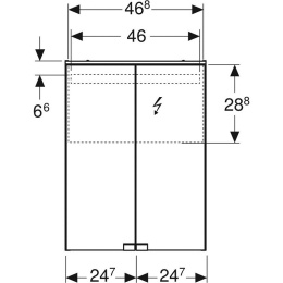 Geberit Option 500.257.00.1 Шкафчик зеркальный, 2 дверцы распашные