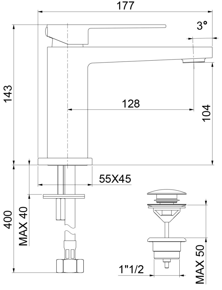 Фото Смеситель для раковины Webert Pegaso PE830102560