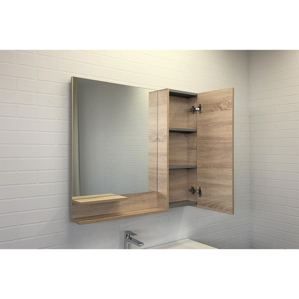 Зеркало-шкаф Comforty Варна-90 дуб сонома