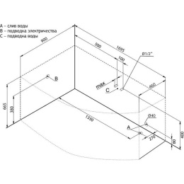 Акриловая ванна 170x90 L Aquanet Jersey (00205405) Белый