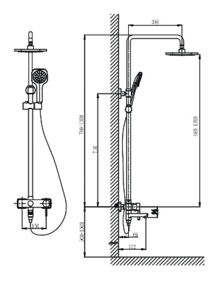 Фото Душевая система Timo Hette SX-1020 Chrome