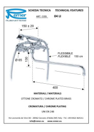 Смеситель Remer для ванны длинный нос RR 04LI