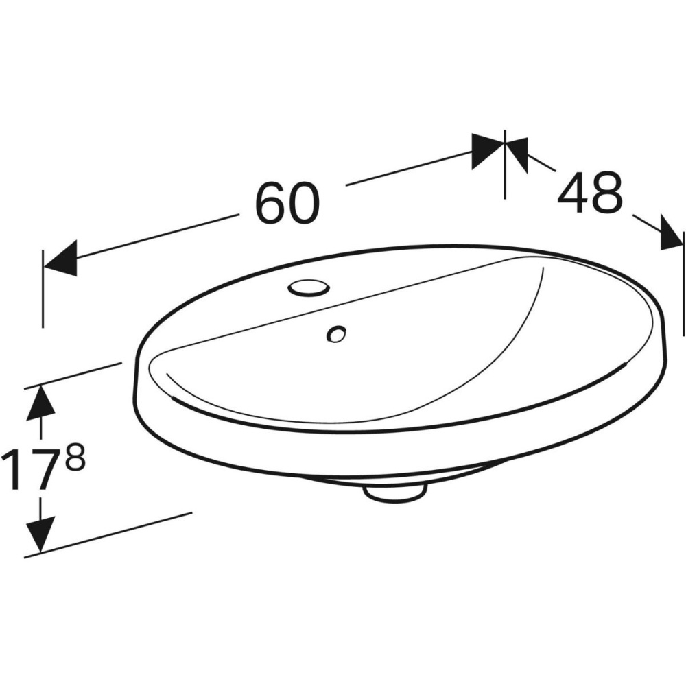 Geberit Variform 500.724.01.2 Раковина, встраиваемая сверху, накладная