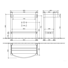 Мебельный элемент 96260000 VILLEROY&BOCH CENTURY, 905 x 800 x 390 490 мм