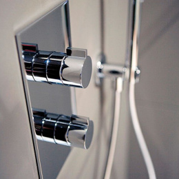 Фото Antonio Lupi Bikappa BK603I Cromo Lucido Смеситель для душа, термостатический, с ручкой управления и