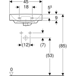 Geberit Smyle Square 500.222.01.1 Раковина, подвесная
