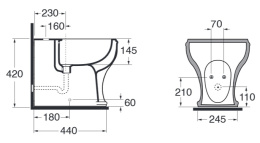 Биде Azurra Charme CHA500 bi*1 напольное