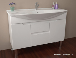 Фото Тумба под раковину Dreja Laguna Plus 99.0110, 120 см, белый лак