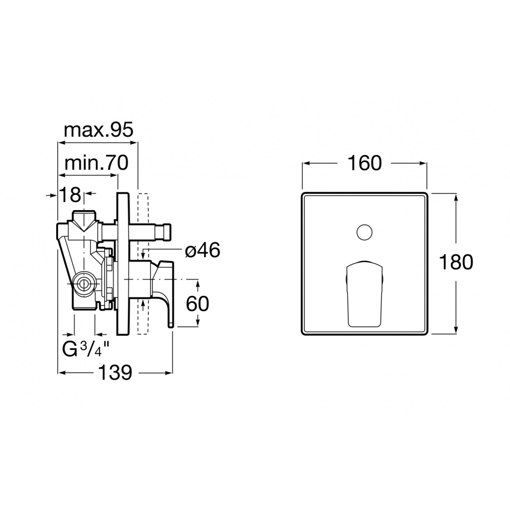Смеситель для ванны Roca L90 (5A0B01C00) хром
