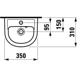 Раковина Laufen Pro 1595.0.000.104.1, 35*31 см