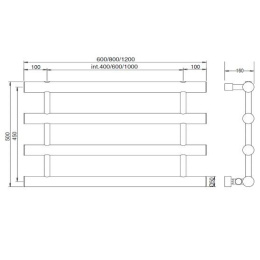 Полотенцесушитель водяной Margaroli Orizzonti 1-442/4 14424004CR, хром