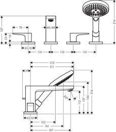 Смеситель для ванны и душа Hansgrohe Metropol (74552000) хром