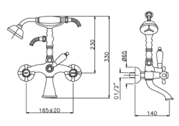 Смеситель для ванны 1200112V0.GRbr Vivaldi GATTONI