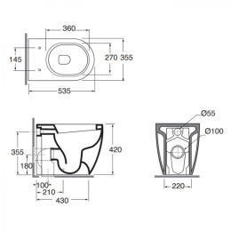 Фото Унитаз напольный Azzurra Comoda CMVCTP000000BI