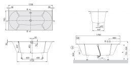 Фото Квариловая ванна 170*75 Villeroy&Boch Pavia (UBQ170PAV2V-01) alpin