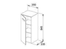 Средний шкаф петли слева Keuco Royal Universe 32720YY0001