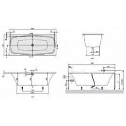 Акриловая ванна 180x80 Villeroy&Boch (BQ180MYA2V-01), Гидромассаж: нет