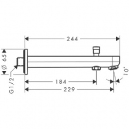 Фото Излив Hansgrohe Metris S 31416000, 229 мм, на ванну