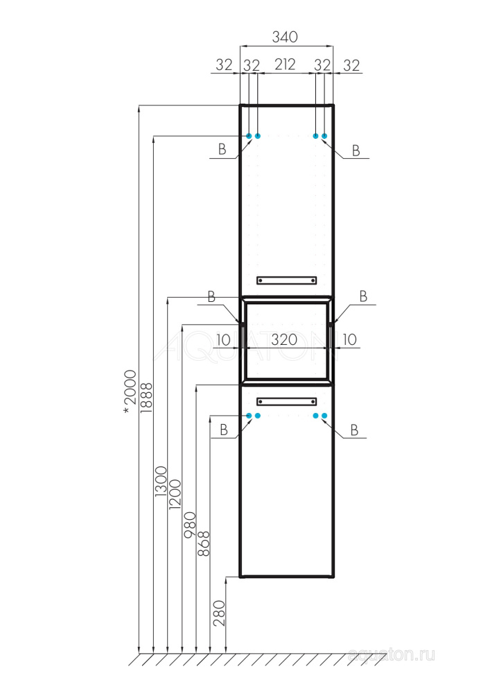 Фото Шкафчик Aquaton Лофт Фабрик дуб эндгрейн 1A242803LTDU0