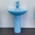Комплект детский COMFORTY (голубой): раковина 0991B с донным клапаном DK-02L + пьедестал P0991B + см