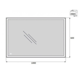 Зеркало BelBagno SPC-GRT-1000-600-LED-TCH 100 x 60 см со встроенным светильником