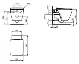 Подвесной унитаз Ideal Standard Strada II AquaBlade белый с сиденьем стандарт, T359701/T360001