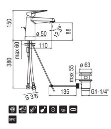 Nobili Sky SY97118/1CR Смеситель для раковины (хром)