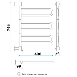 Электрический полотенцесушитель Energy U chrome G3K