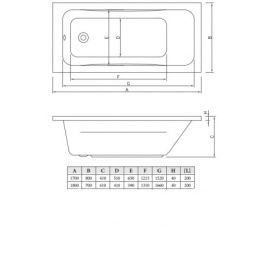 Акриловая ванна 170x80 C-Bath (CBQ011001)