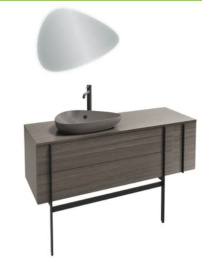 Фото Тумба под раковину Jacob Delafon Nouvelle Vague 145 см, EB3044-442, серый антрацит глянцевый