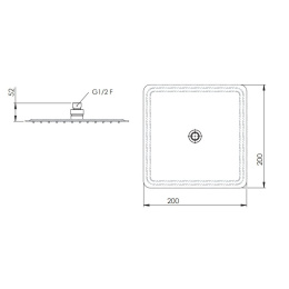 Remer 357UFD20X Душевая головка с шарнирным соединением, 20 см (сталь)