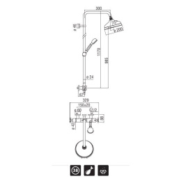 Душевая система Nobili Carlos Primero T3 (CP030/30T3CR)