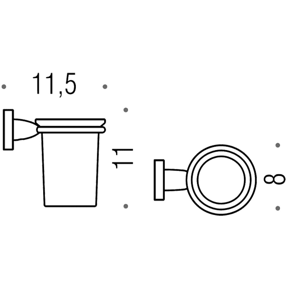 Стакан подвесной Colombo Basic B2702, стекло хром