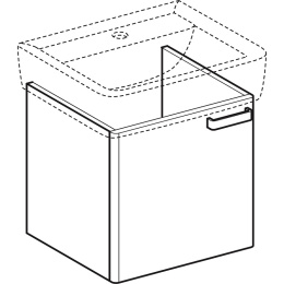 Тумба под раковину Geberit Renova Plan 879150000, 48,5 см, цвет белый глянцевый